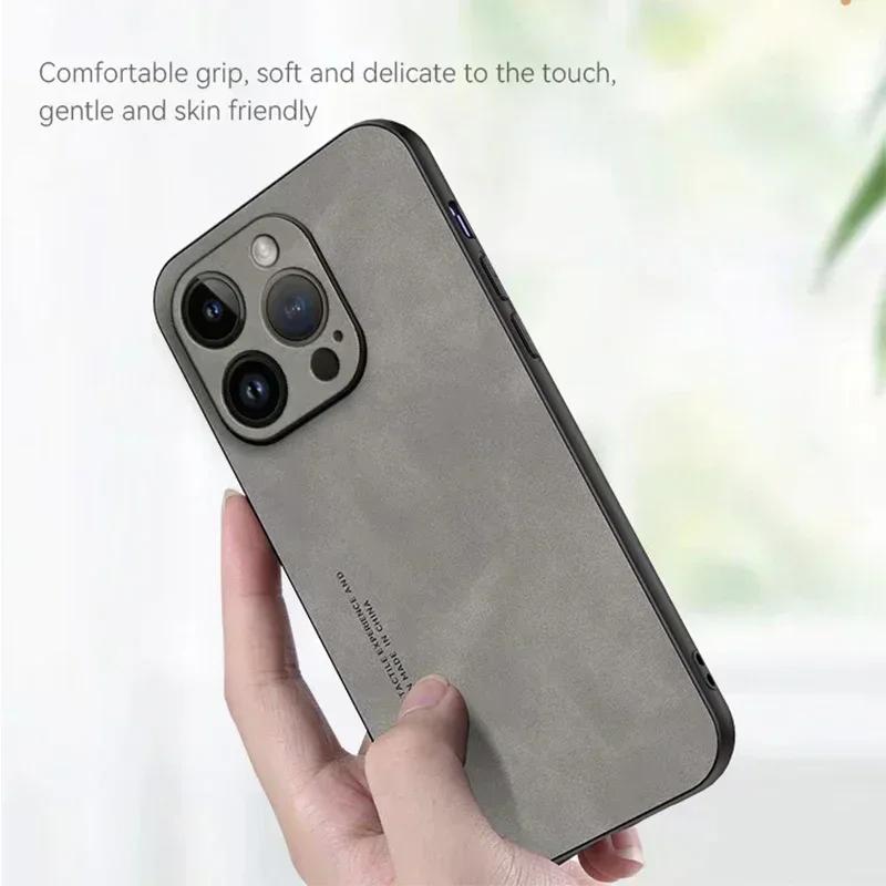 Матовый чехол для телефона из овчины и искусственной кожи для Realme 12 Lite 12 Plus 12 — фото 3