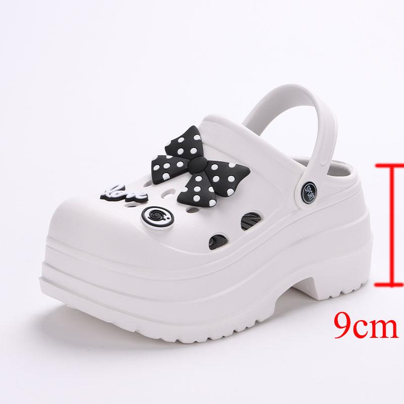 Lucyever 2024 Diy Hole Garden Shoes for Women Slippers Summer 2024 Soft Chunky Platform Sandals Woman Non Slip Beach Slippers