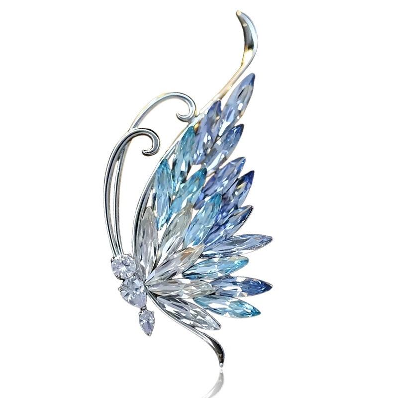 High-end Crystal Butterfly Brooch, Niche Elegance, Light Luxury Pin, High-end Style, Suit Coat, Corsage and Accessory