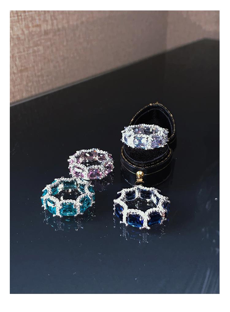 Trendy Fashionable European & American Influencer Gemstone Ring for Women: Colorful, High-End, Niche Design for Index Finger