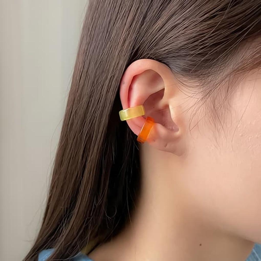 

Women s Acrylic Bold Ring Ear Cuff Bangle Earrings orange