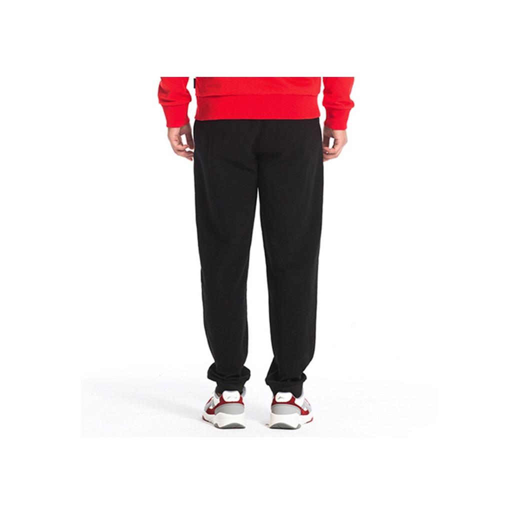 Li Ning Casual Running Tapered Long Pants Knitted Sports Pants Men bottoms Black AKLQA55-1