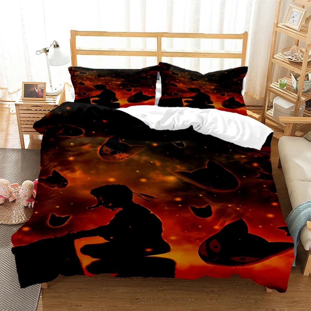 Demon Slayer Cover Digital Print Polyester Bedding Sets Child Kids Covers Boys Bed Linen Set For Teens King Size Bedding Set