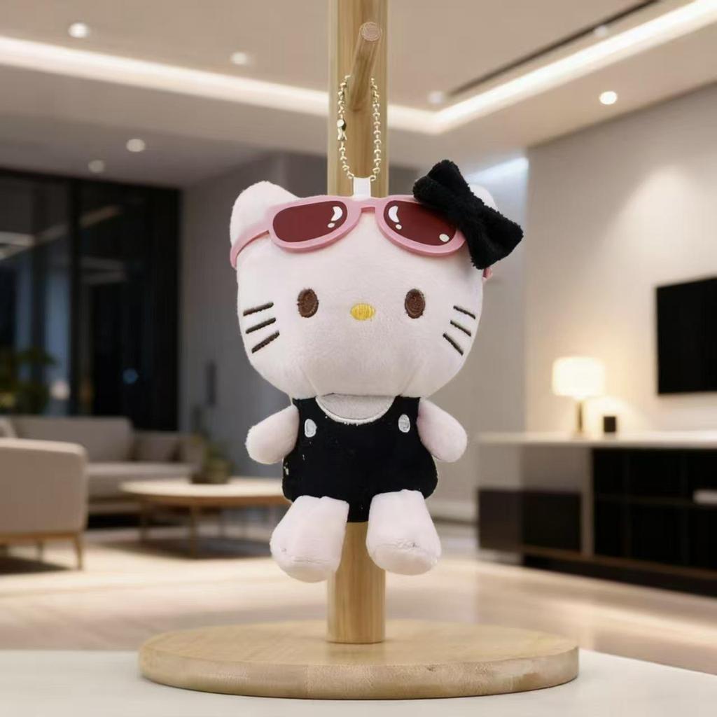 Moe Katt Hänge Plyschleksak: Söt tecknad kattunge nyckelring berlock