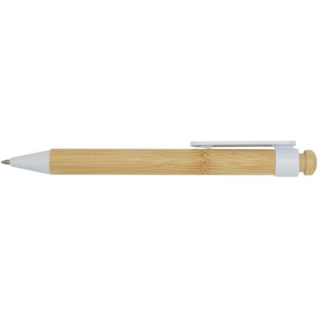 Bamboo pen and recycled plastic "Rattan" White