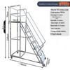 304 Stainless Steel Mobile Platform Ladder with Detachable Safety Feature