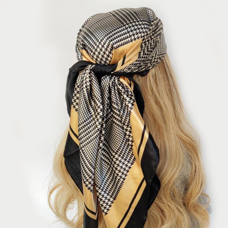 Four Seasons Square Kerchief Popular 90X90CM Stripe Shawls Fashion New Sunscreen Bandannas Europe And America Silk Scarves