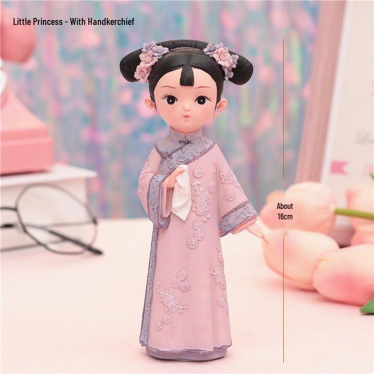 Boneca Princesa Estilo Antigo Xianci de Resina: Ornamento de Mesa Elegante e Presente para Menina