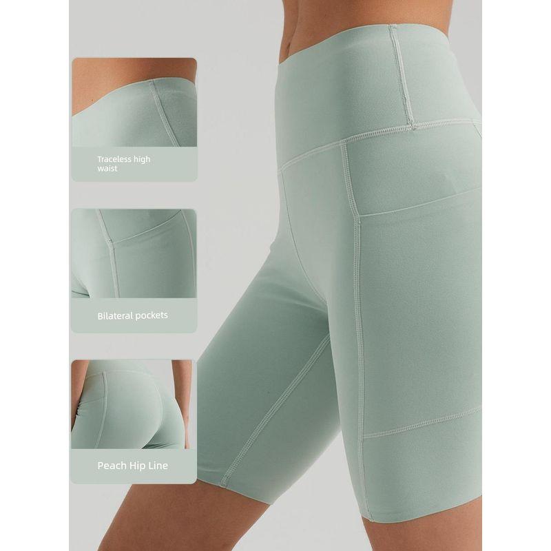 Ola Breeze Summer Thin Yoga Shorts Fifth Pants Women's Hip Lift Quick-Drying High Waist Seamless Fitness Cycling Pants