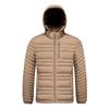 Rib Clothes, Cotton-padded Clothes, Men's Winter Removable Hat, Piled and Thickened Solid Color Cotton-padded Jacket.