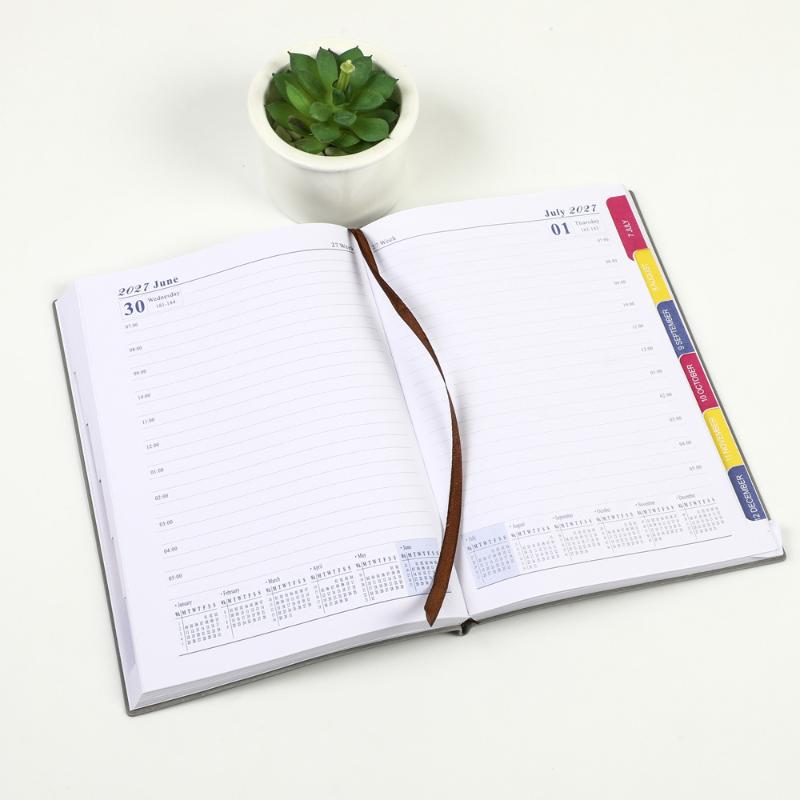2027 English Work Schedule Planner Notepad Wear-resistant Thick Paper Efficiency Task List Notebook for Business Staff