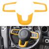3pcs Steering Wheel Cover Trims Decoration Cover Trim Sticker Interior For Jeep Wrangler JL 2018- JT Gladiator -