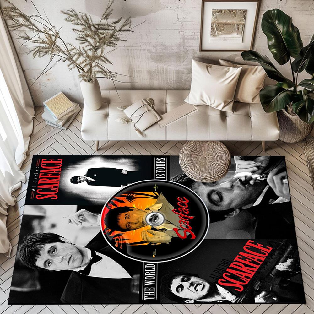 Scarface: Power And Corruption Square Rugs Are a Great Choice for Living Rooms, Bedrooms, Home Décor, and As Gifts.