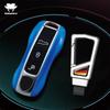 For Porsche Cayenne Coupe Panamera Taycan 911 971 9Ya Macan Boxste Carbon Fiber Car Key Fob Case Cover Keyless Chain Ring Holder