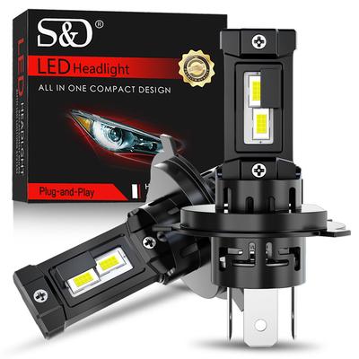2 Pezzi Lampadine LED H4 Canbus per Fari Auto Moto Fascio Alto Basso 30000LM Lampade LED CSP a 32 Nuclei Auto Moto Faro Plug&Play 12V 6500K Bianco