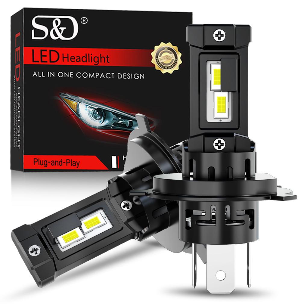 2Pcs Canbus H4 LED Headlight Bulbs High Low Beam 30000LM Car Motorcycle Lights 32Core CSP Led Lamps Auto Moto Headlamp Plug&Play 12V 6500K White