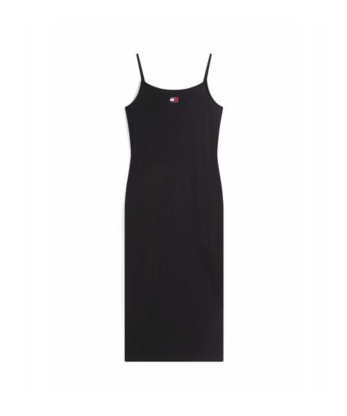 Tamijinseu Strappy Badge Rib Midi Dress (T32G6Wop02Twt2Bds)