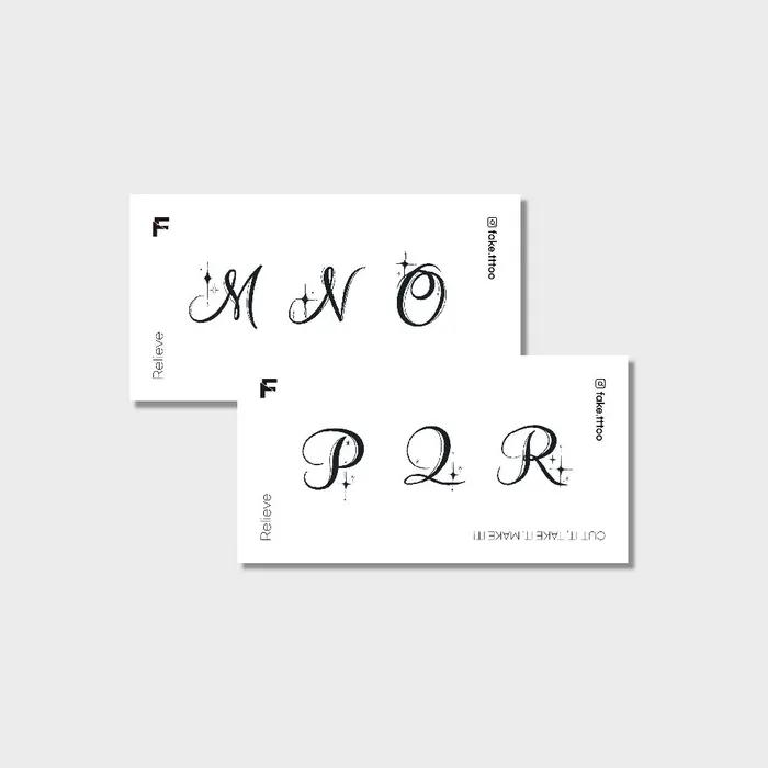 

M-R Initial Tattoo Sticker Set