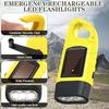 Hand Crank Solar Powered Flashlight Super Bright Compact Size Portable Emergency Rechargeable LED Flashlight Camping Gear