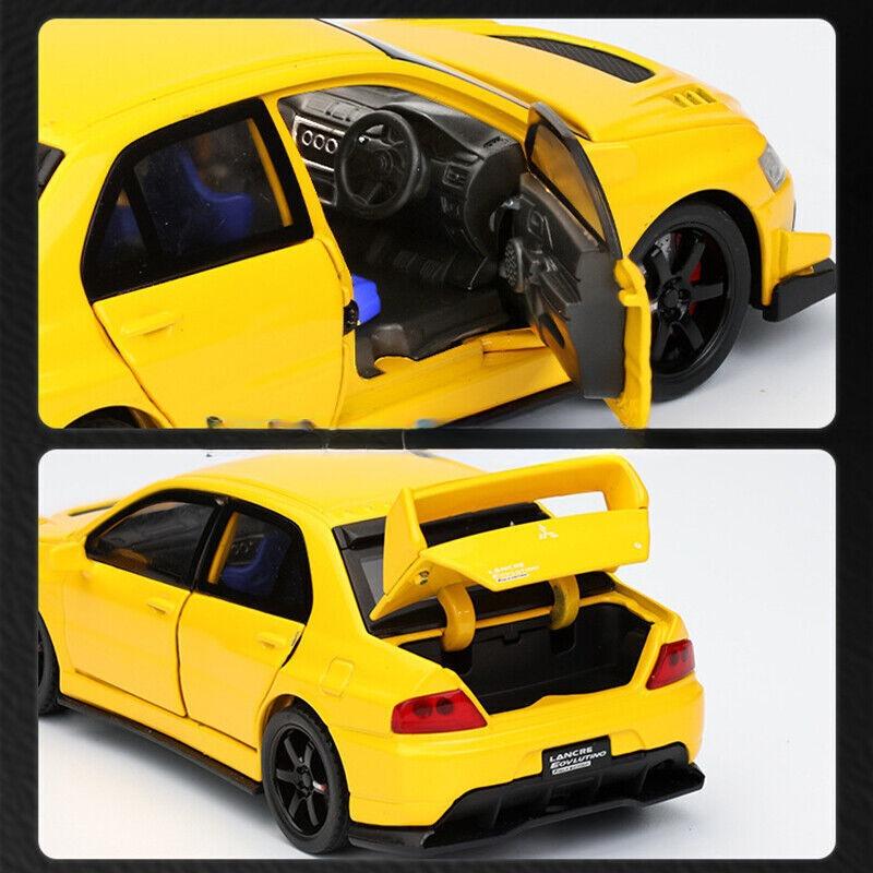 1/32 Mitsubishi Lancer EVO IX Carro Modelo Diecast Brinquedo Colecionável Som e Luz