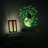 Light Green Halloween Moon Black Cat Bat Wall Decor For Bedroom Office Spaces