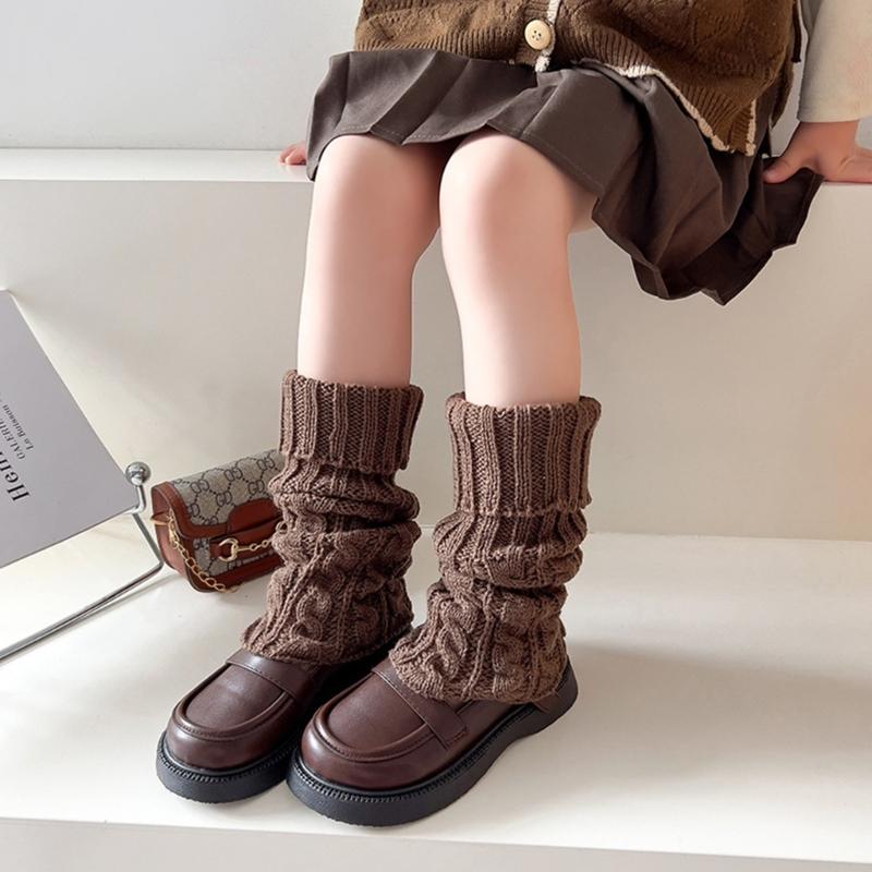 Fashion Knit Leg Warmers for Little Girls Knee High Socks for Dress Toddler Winter Slouchy Socks Thicken Warm Leggings