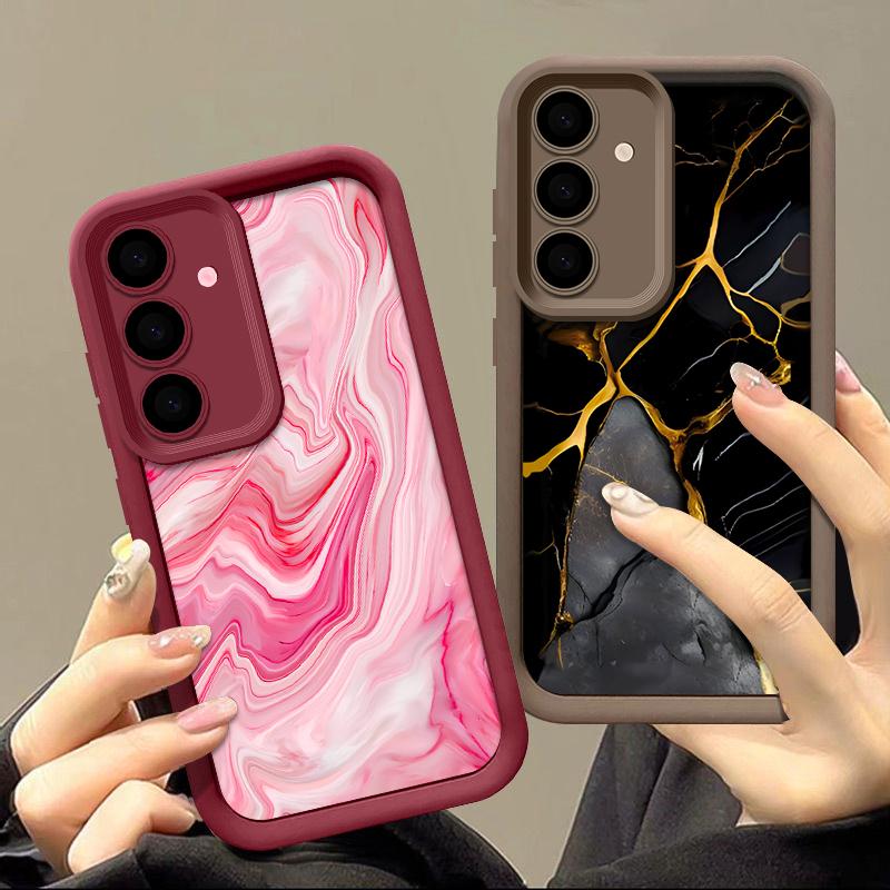 Husa de marmura colorata pentru Samsung S25 S24 S22 Ultra S23 S21 Fe A55 A54 A53 A52 A35 A15 A16 A06 Husa de protectie pentru lentile din silicon moale, rezistenta la socuri