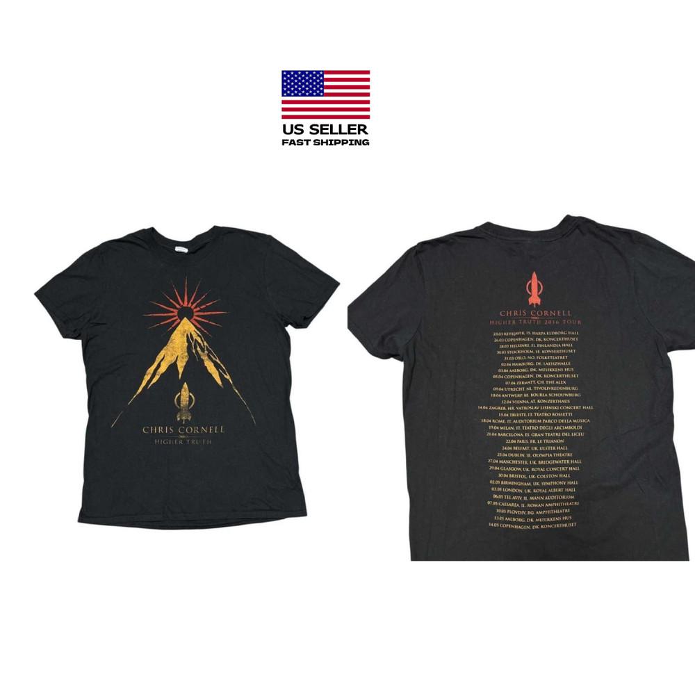 

New Chris Cornell Higher Truth Tour Cotton Black Shirt Unisex S to 5XL DO599 Unisex T-Shirt XXL