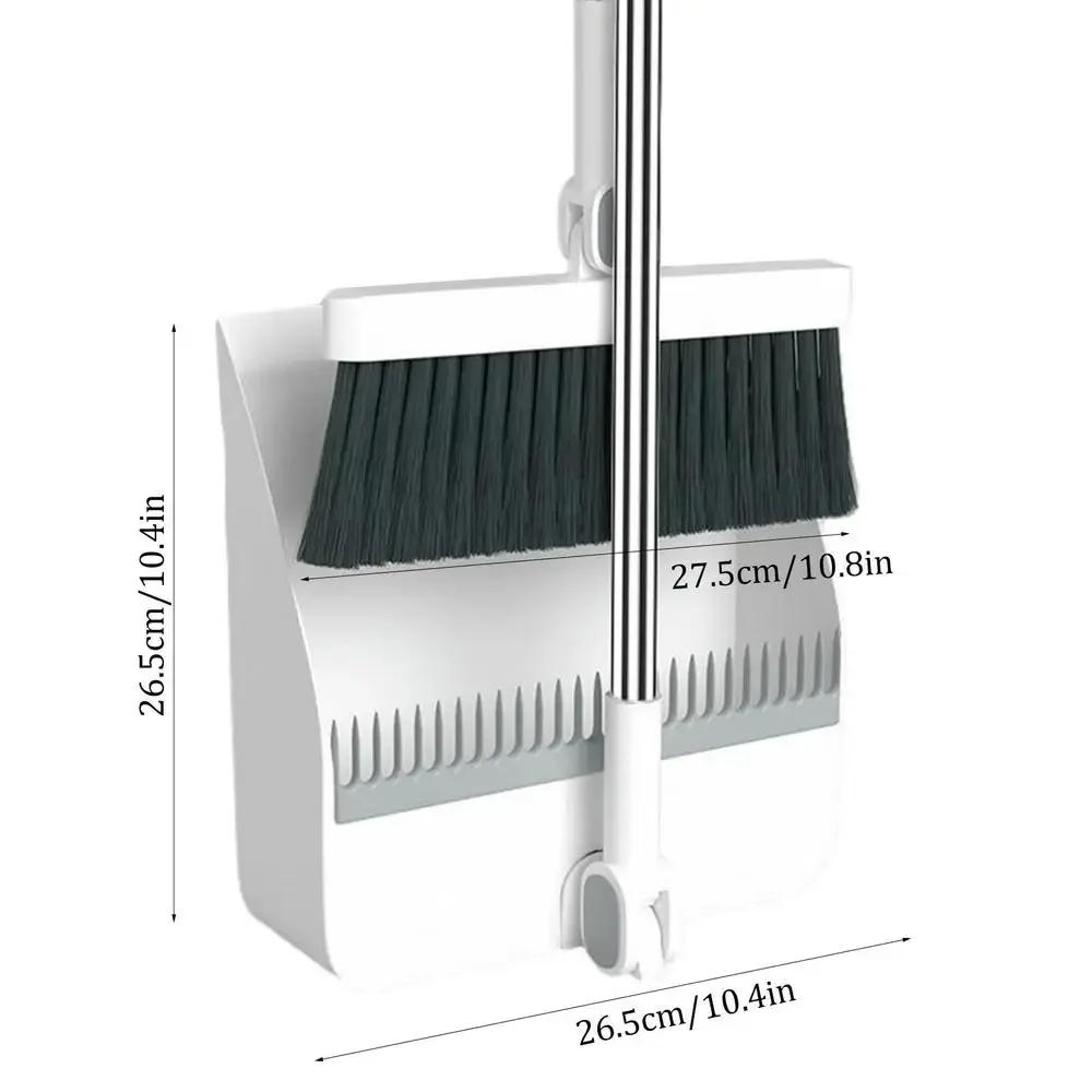 

Вращение на 180 градусов Беспыльная напольная мягкая щетка Товары для дома Складной набор веника и совка Вертикальный набор совка и щетки