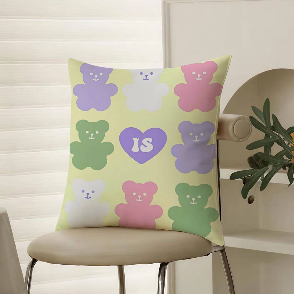 Cute Minimalist Pattern Print Flower Pillow Case Comfort Sofa Bed Silky Elegant Invisible Zipper Decorative Cushion Cover