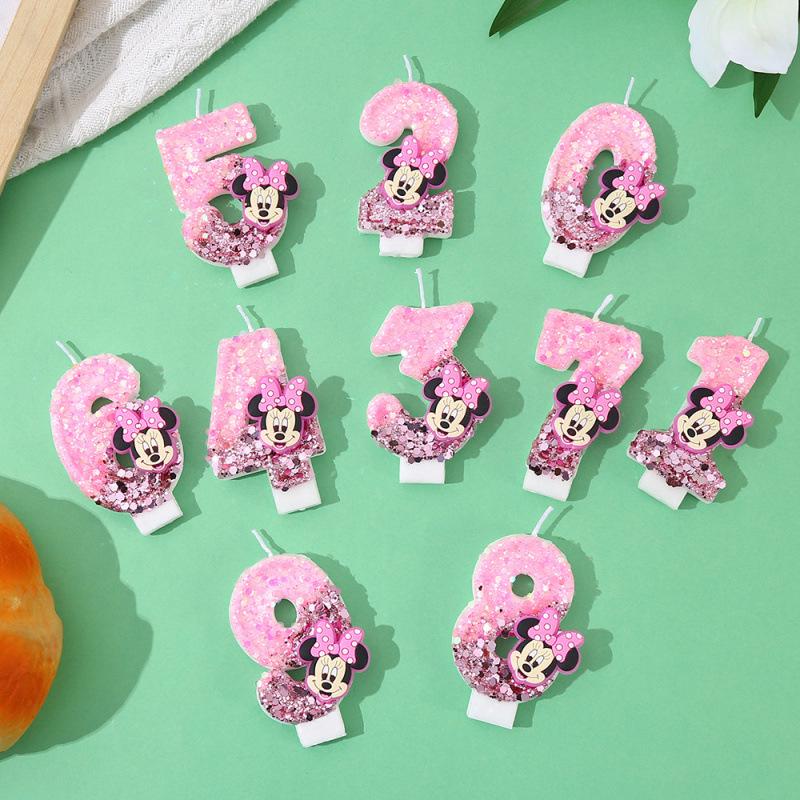 Cartoon Birthday Candle with Sequins - Number 7