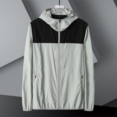 Men's Summer Plus Size Thin Section Quick Dry Sunscreen Jacket Long-sleeved Loose Casual Hooded Jacket