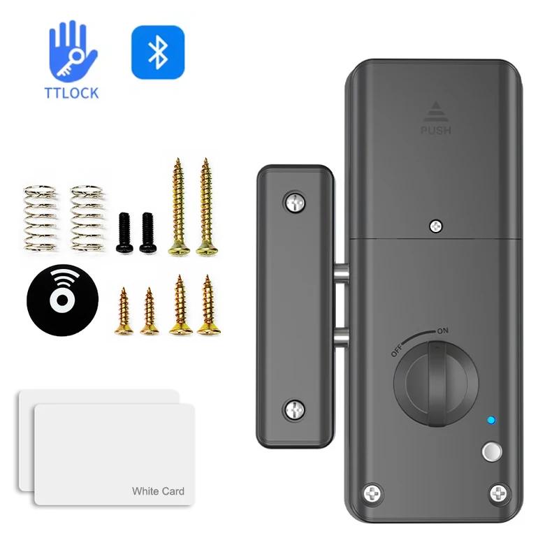 

Home Tuya Smart Door Lock Handle Hidden Anti Theft Electronic Keyless Lock Security Entry IC Card Unlock For Wooden Door