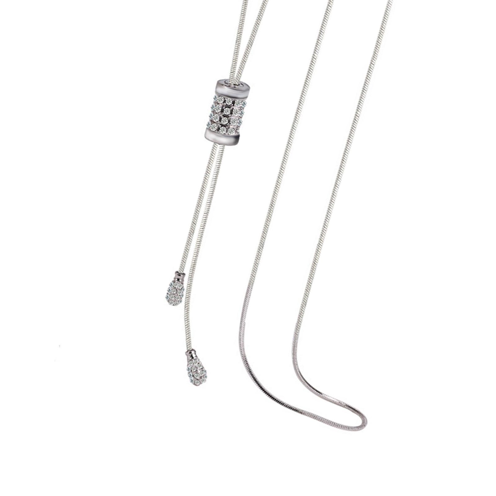 

Элегантное женское ожерелье с подвеской-кисточкой, универсальное ожерелье с длинной цепочкой, украшение с кисточками, украшенными кристаллами 1