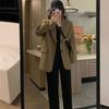 Damen Schicker Schwarzer Blazer Frühling Herbst Lässig Locker Geschnitten Slim Koreanischer Stil Kleine Größe Trendige Jacke