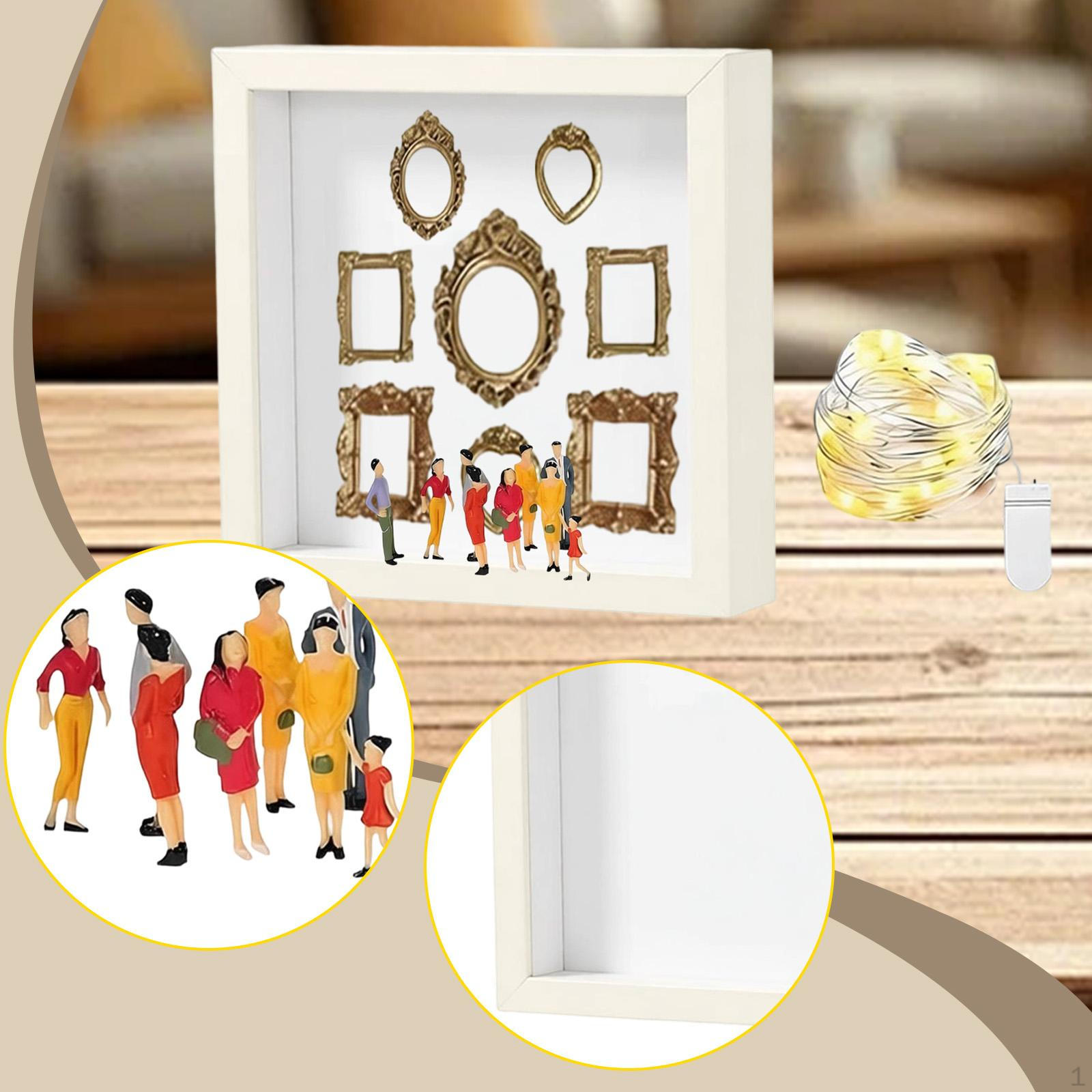 DIY Mini Museum Silhouette Box of US for Wedding Anniversary Gift White