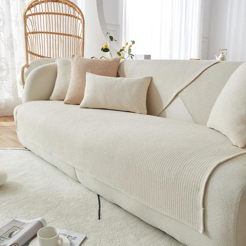 

Чехол для дивана из хлопковой ткани, однотонный, нескользящий, подушка для дивана, универсальный коврик для дивана Four Seasons, простой чехол для дивана, гостиная 70x70