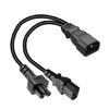 3-Prong C14 To C5+C13 Connector Adapter Cord Male Plug To Female Converter Wire