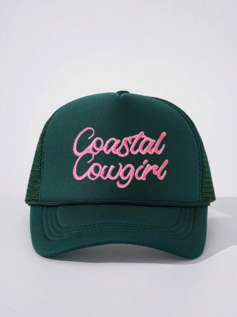 Pink Embroidered More Champagne Please Trucker Cap Adjustable Mesh Baseball Hat For Women