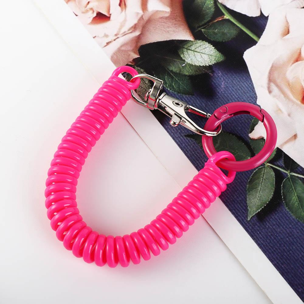 Holder Spiral Spring Coil Key Ring Keyring Anti-lost Lobster Clasp Key Hooks Stretch Spring Coil