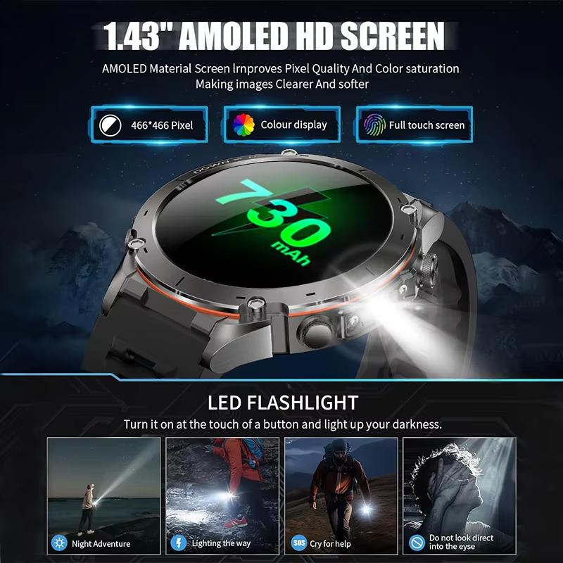 Adventure GPS Ultimate Military Edition SmartWatch AMOLED 10ATM Waterproof 730Mah Bluetooth Call Clock Man Sports Watches