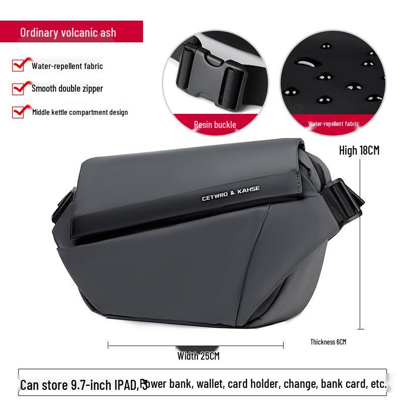 Men s Waterproof Crossbody Bag - 2026 Cycling & Workwear Fashion, Oxford Cloth, Chest & Shoulder Bag for Commuting
