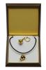 American Staffordshire Terrier, Amstaff – Keychain and necklace with a dog in a box, high-quality gold-plated product | Art-Dog