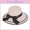 Chapeau de soleil d'été pour femme en paille avec nœud large bord pour la plage, le voyage, protection solaire