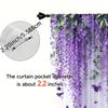 2Pcs Polyester Stylish Spring Purple Printing Window Curtains Birthday Party Decoration Backdrop Drapes for Living Room