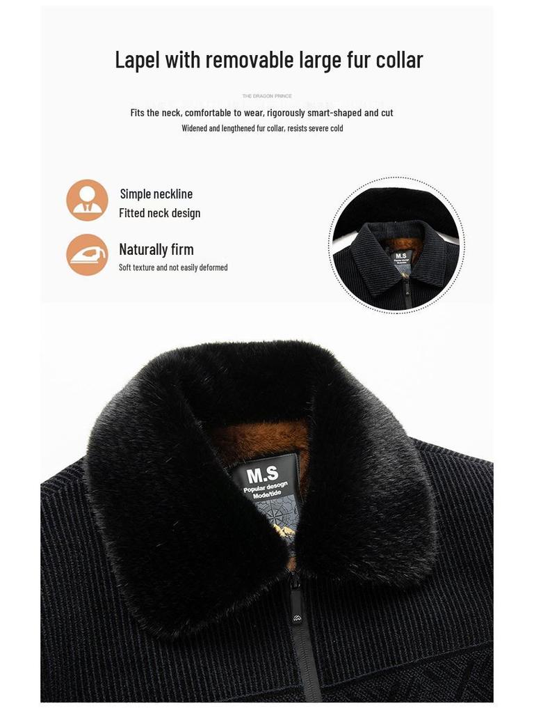 Men's Wool Blend Winter Jacket - Warm, Thickened Coat for Dad or Grandpa