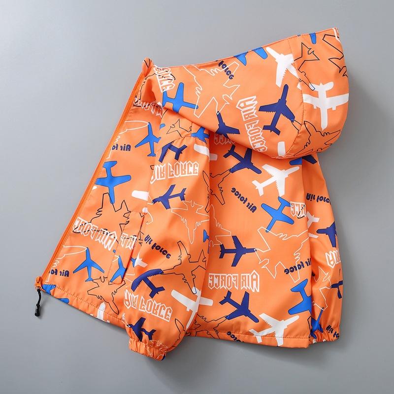 Spring and Autumn Children's New Printed Coat Boys' and Girls' Hooded Fashion Jacket