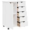 Rollcontainer mit Rädern Weiß 63,5 x 39 x 79 cm Massivholz Kiefer