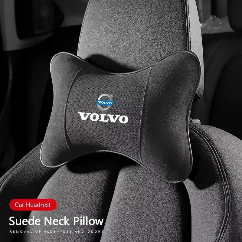 Car Seat Headrest Auto Logo Neck Spine Protect Pillow For Volvo V60 XC90 S60 C30 XC60 V50 V70 S90 XC40 S80 V90 EM90 C40 S40 S80L