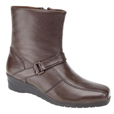 Womens/Ladies Softie Leather Inside Zip Ankle Boots